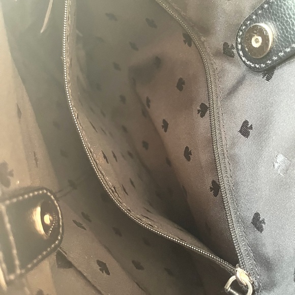 Kate Spade Black Tote (EUC) w/Matching New Travel Cosmetic Case & Foldable Tote - Picture 15 of 16